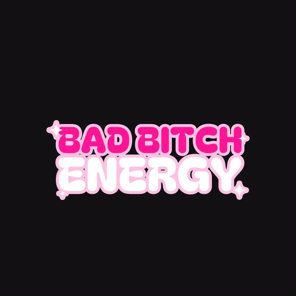 Bad Bitch Energy All-Over Crop Tee in Black