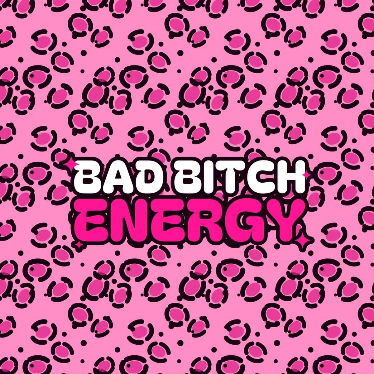Bad Bitch Energy All-Over Crop Tee in Pink Leopard