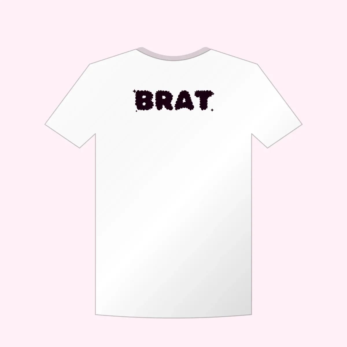 BRAT Baby Tee in White/Pink