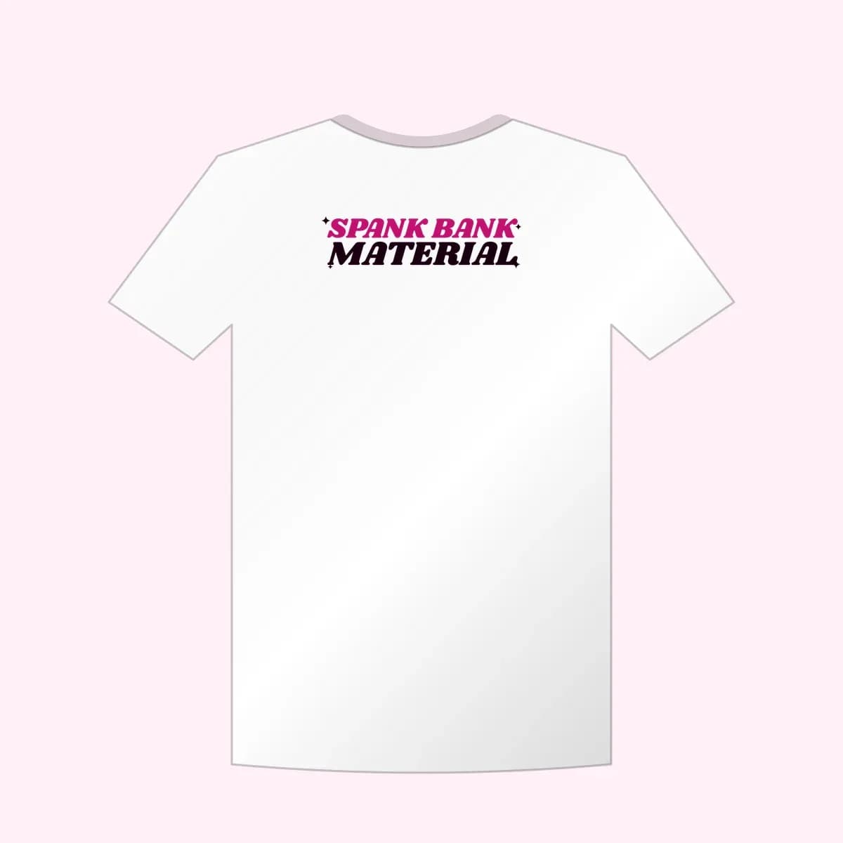 Spank Bank Material Baby Tee in White/Pink
