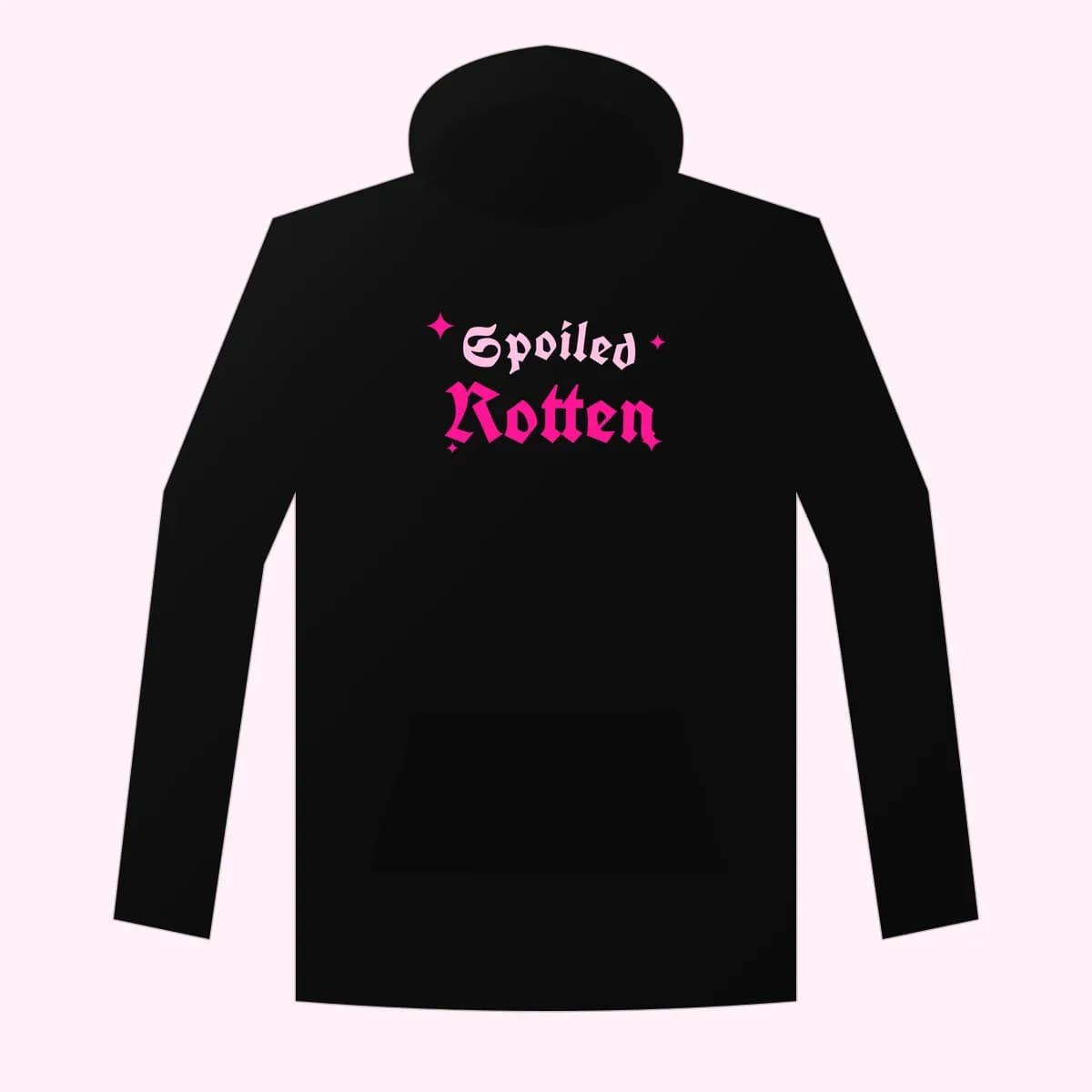 Spoiled Rotten Cropped Hoodie in Black