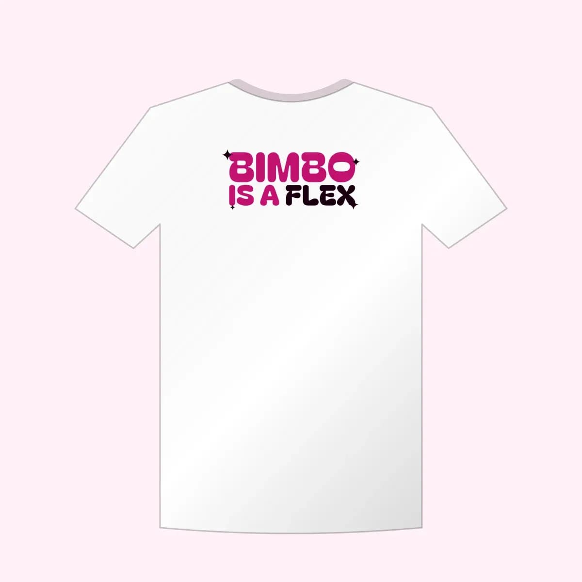Bimbo Is a Flex Baby Tee in White/Pink
