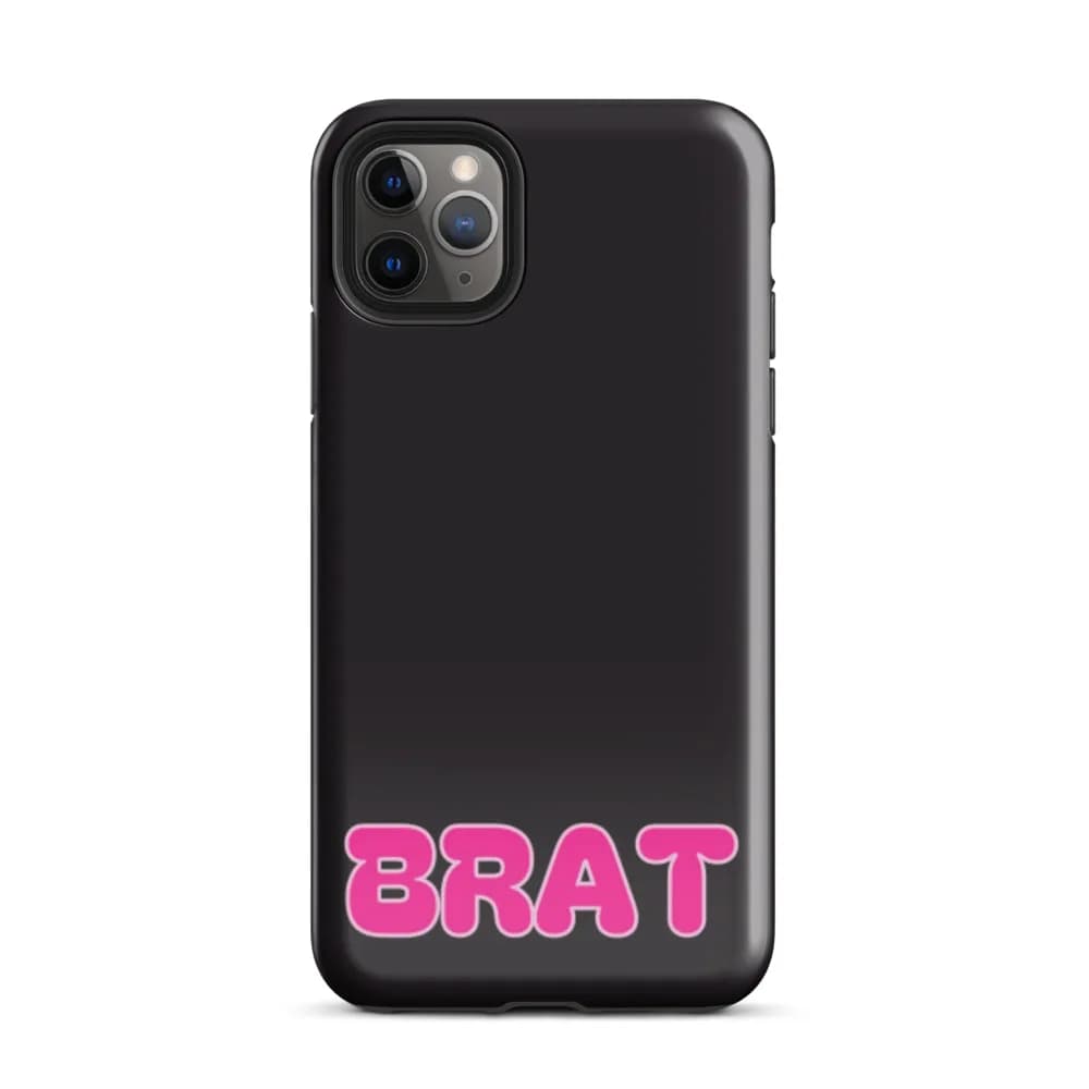BRAT PopSocket-Friendly iPhone Case in Black