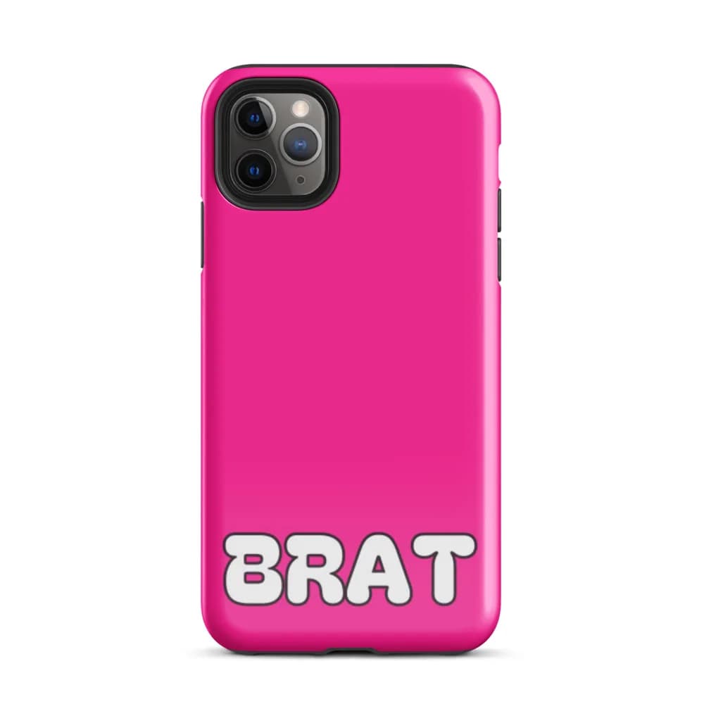 BRAT PopSocket-Friendly iPhone Case in Hot Pink