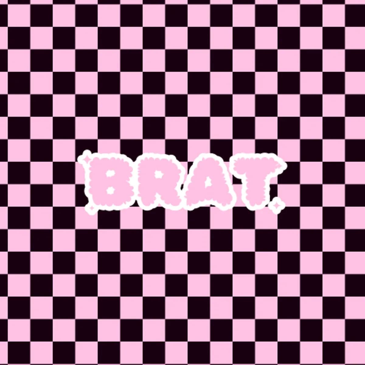 BRAT Wide-Leg Joggers in Pink Checker