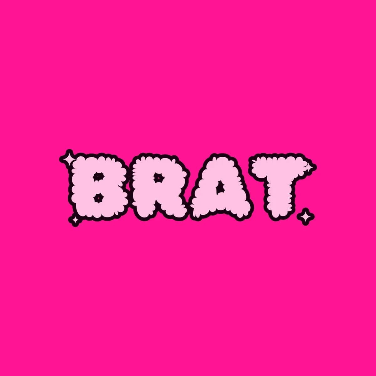 BRAT Zip Hoodie in Hot Pink