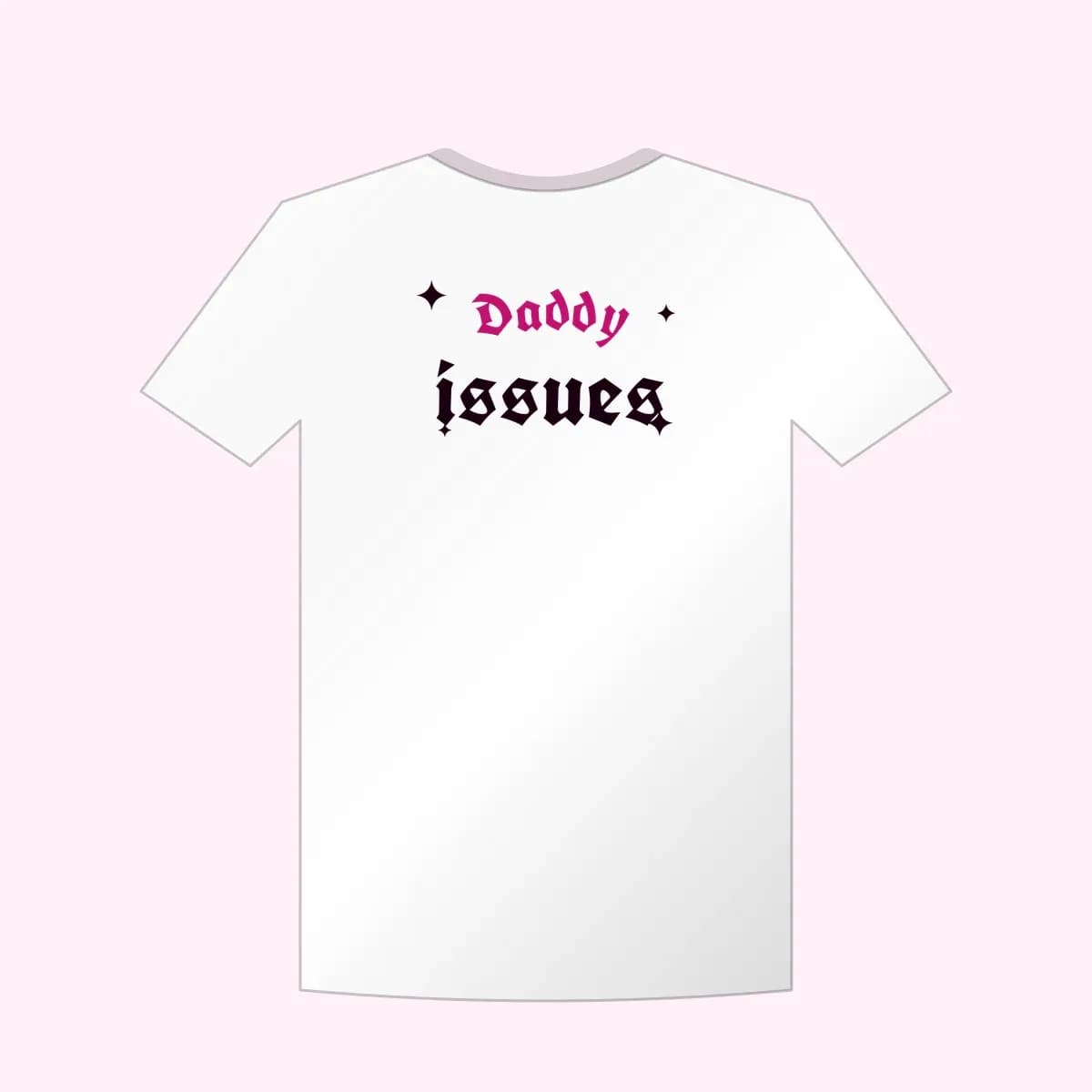 Daddy Issues Baby Tee in White/Pink