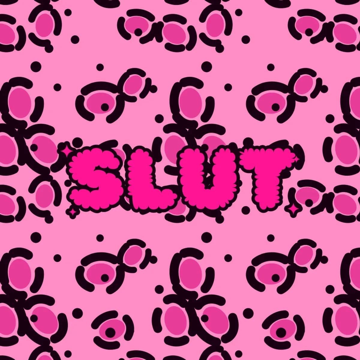 SLUT Bandeau Bikini in Pink Leopard