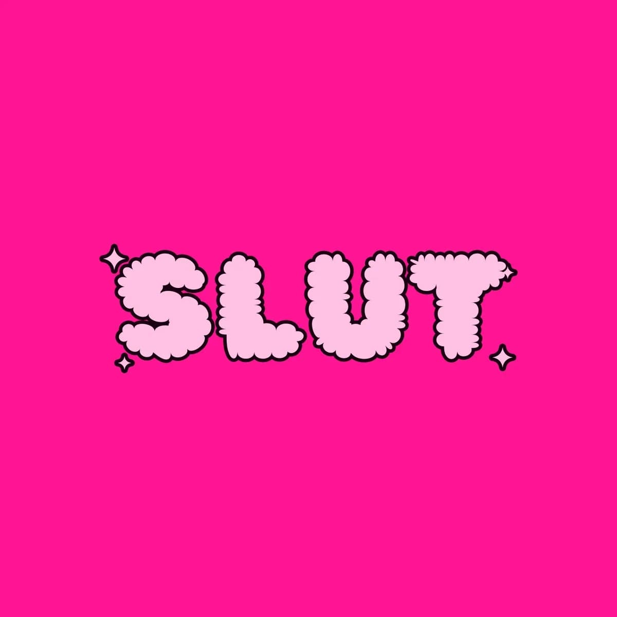 SLUT High-Waisted Bikini in Hot Pink
