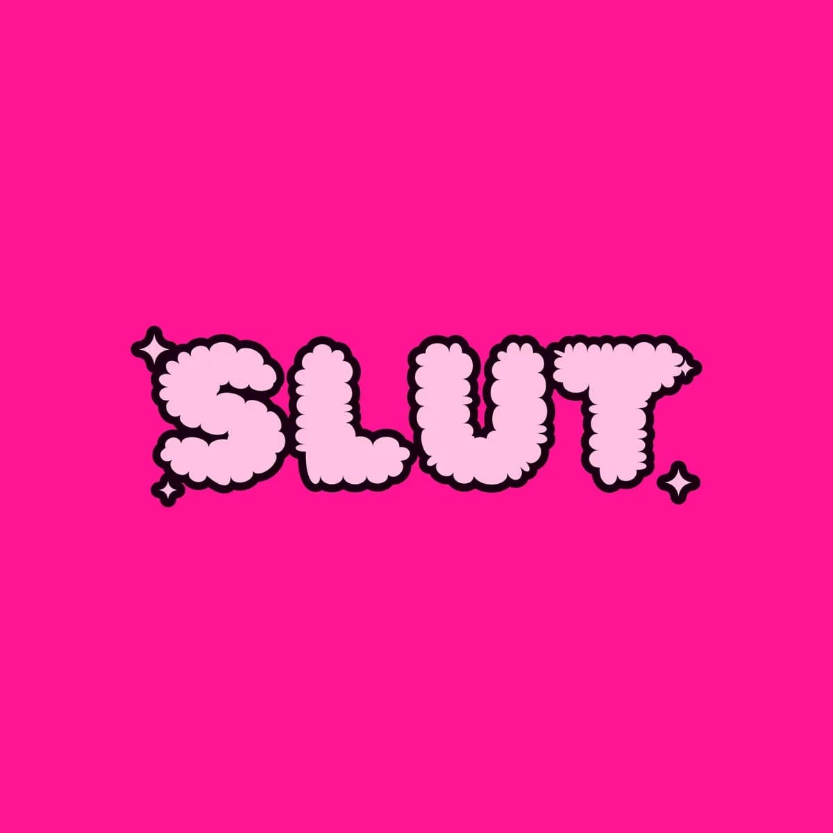 SLUT Zip Hoodie in Hot Pink