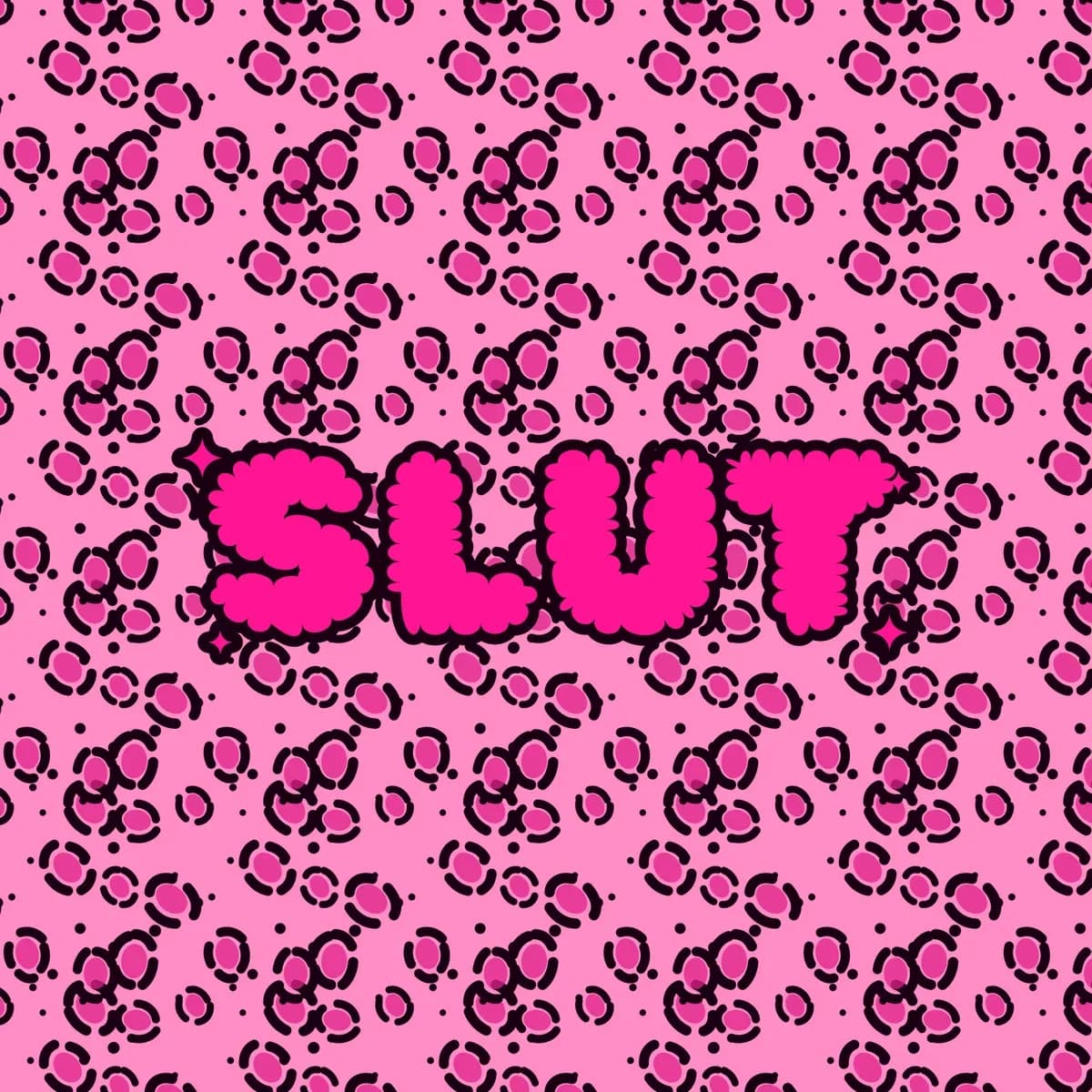 SLUT Zip Hoodie in Pink Leopard